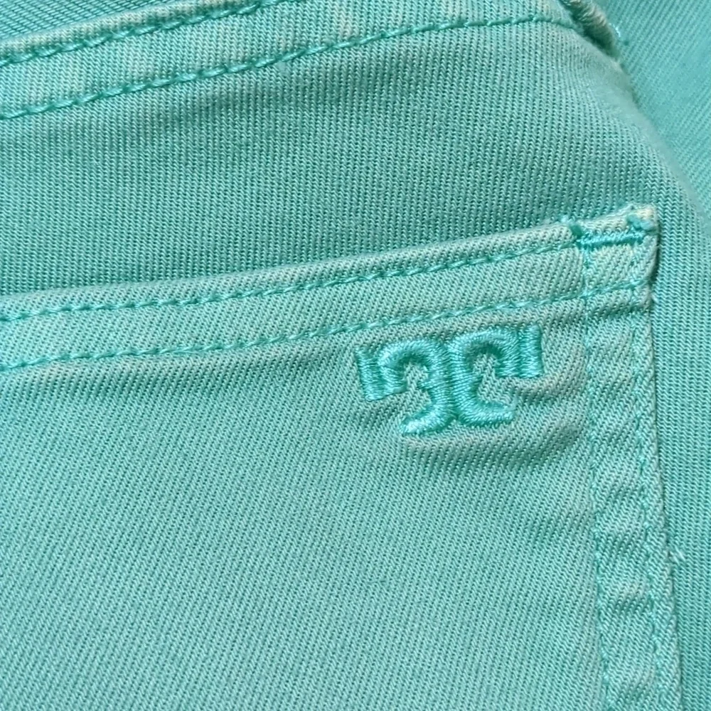 Tory Burch Alexa Cropped Skinny Viridian Green Jeans Size 25